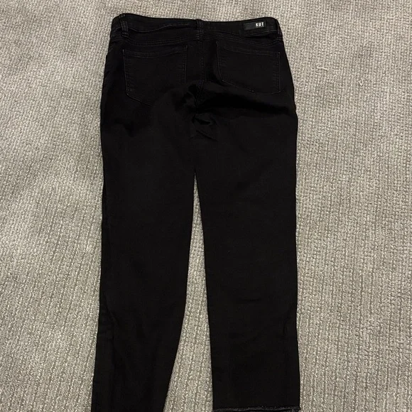 Kut by Kloth Black Women's Straight Leg Jeans with raw hem - Picture 3 of 4